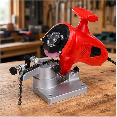 Electric Chainsaw Sharpener for Black+Decker Alligator LP1000, 250W 8400 RPM Chain Grinder with Adjustable Angle, Mounting Base and 10 Grinding Wheels