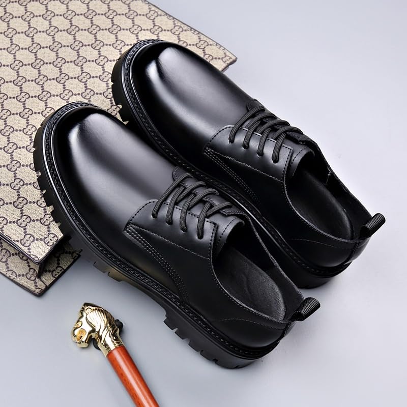 Men's Classic Lace-up Formal Oxfords Comfortable Non-Slip Low Top Business Work Shoes Mens Casual Walking Shoes Office Flats3