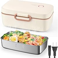 GAOCO Vacuum Electric Lunch Box: 1L Portable 60W Heated Food Warmer with Vacuum Seal, Leak-Proof Divider for Office Gym Home