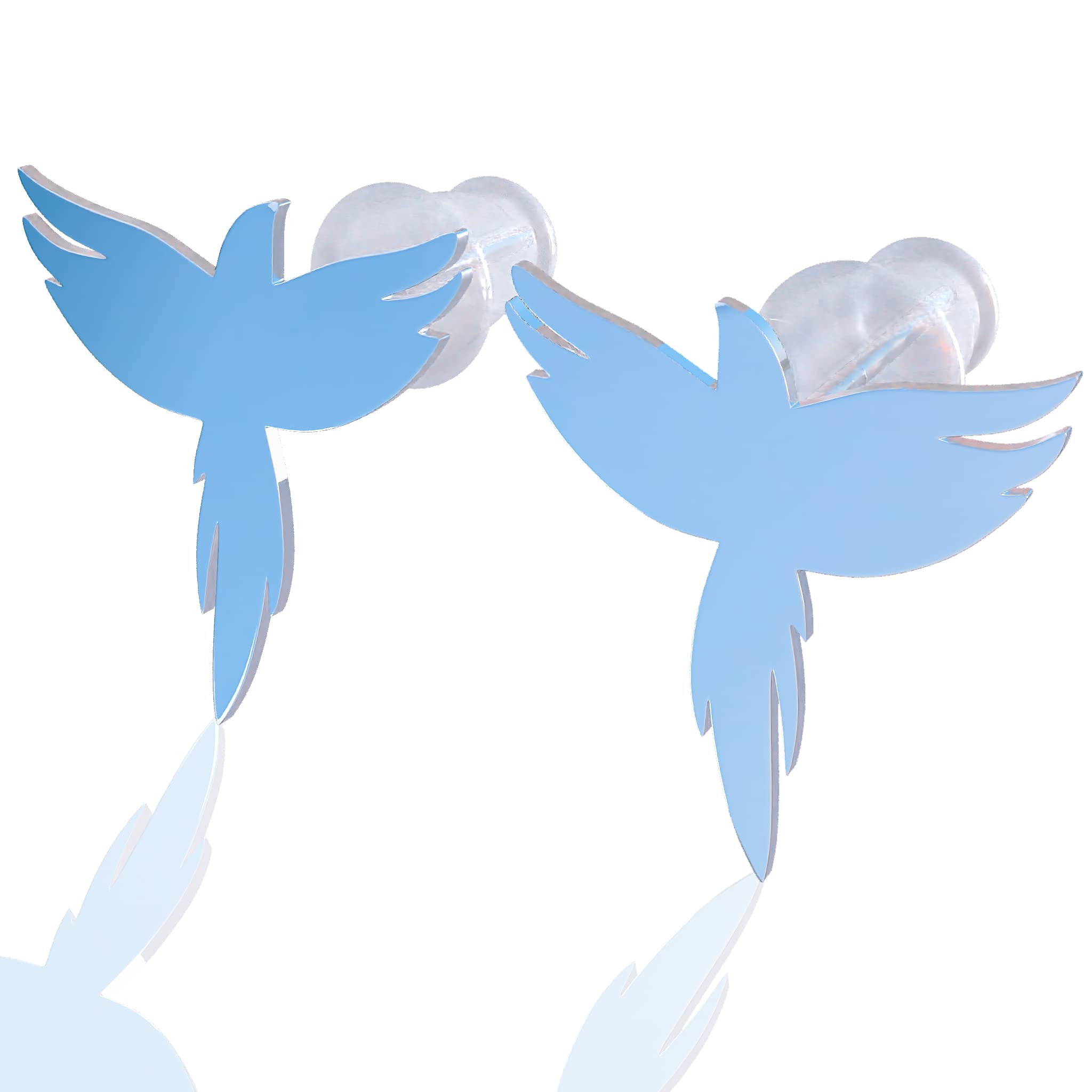 Lugasis FINE JEWELRYDainty Flat 925 Silver Phoenix Earring Studs Pair - Tiny Ear Studs Phoenix Shape For Women Teens - Silicone Backings Included