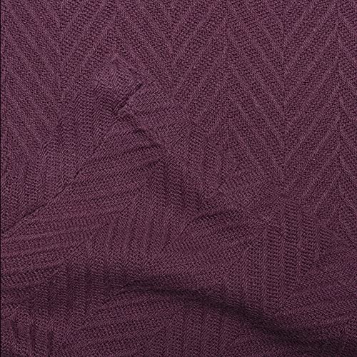 Superior 100% Cotton Blanket Oversized Throw, Woven Blanket For Couch, Bed, Bedding, Farmhouse, Home Essentials, Cute And Cozy Bohemian Blankets, Herringbone Weave, California King, Plum #TOP3