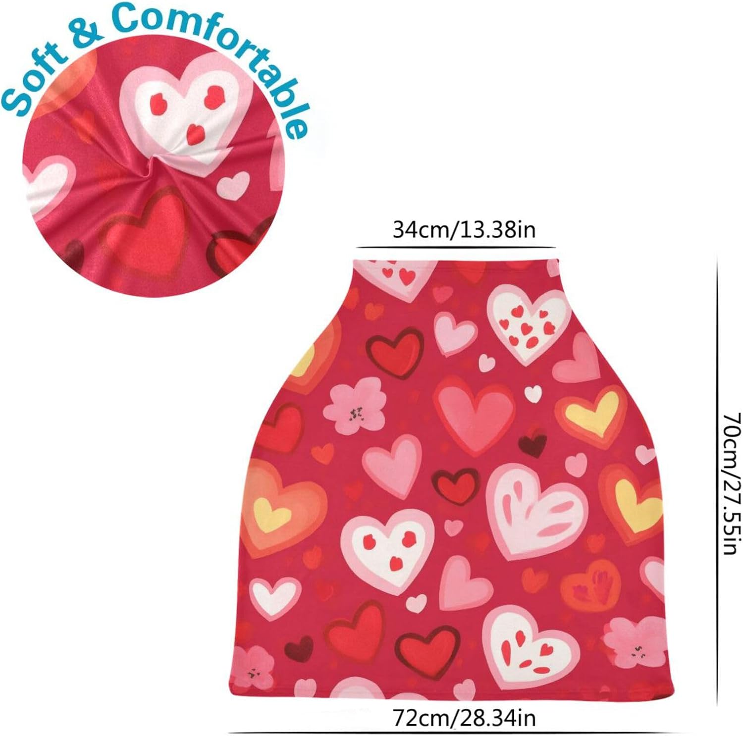 Lyeorm Valentine's Day Hearts Car Seat Covers for Babies Breathable Nursing Breastfeeding Cover Multi-Use Infant Carseat Canopy and Stroller Cover for Boys Girls 4 6141KVTRZrL. AC SL1500