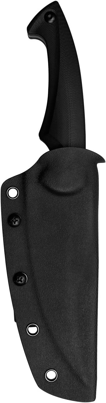 KUBEY Scimitar KU231 10.4in Fxied Blade Hunting Knives with 5.4in Trailing Point D2 Blade and G-10 Handle for Outdoor Survival Camping and Bushcraft, w/Kydex Sheath (Coating)