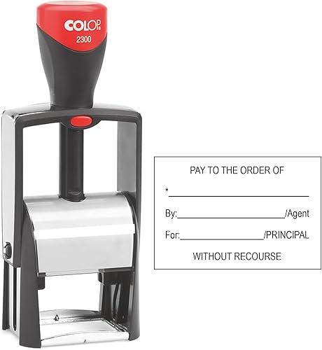 Miniatura 3 de Sello de dirección de devolución resistente HD2600 Sello autoentintado  Sello de 8 líneas de tamaño extra grande  Elige entre muchas fuentes y 15