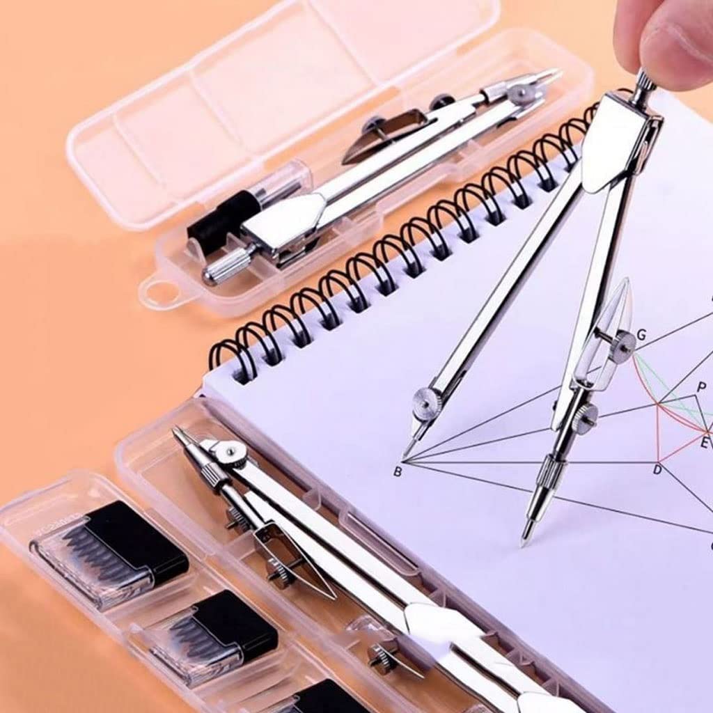 AKAZI Kartografischer Kompass Ganzstahl-Metall-Kompass Schüler Lernen Zeichenwerkzeug Mathe-Prüfung Zeichnen Zeichnen Zeichnen Kompass-Set-Werkzeug Multifunktions-Büro-Kompass (Color : A) (A)
