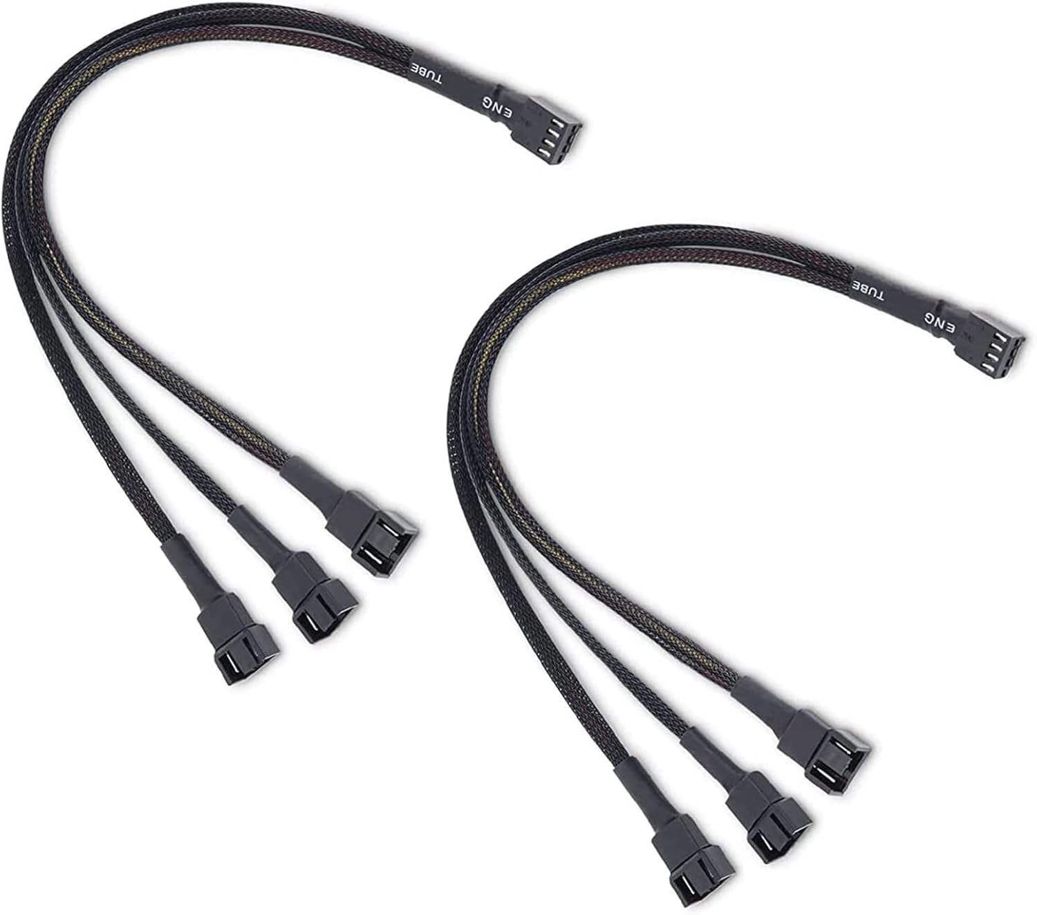 MXOQJE 2 PCS Fan Splitter, PC Fan Splitter, PWM Fan Splitter Cable 4