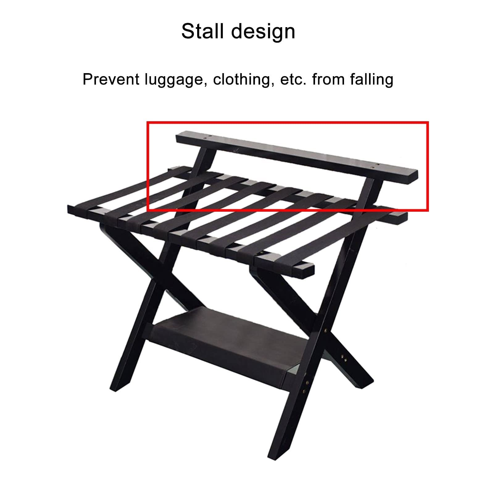 Soporte plegable para maleta, estante de equipaje resistente para hotel y hogar, estante de almacenamiento de doble capa de 200 kg de capacidad, soporte de cordón de nailon