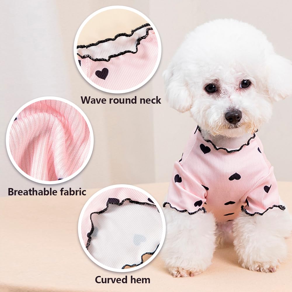 XFSRG Dog Clothes, Girls, Heart Pattern - Image 3