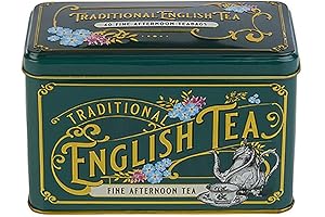 Victorian Bottle Green Tea Tin with 40 English Afternoon Tea Bags