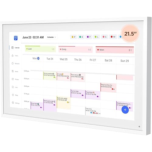 21.5 Inch Smart Digital Calendar, Wall Electronic Calendar, 1920 * 1080 IPS Full HD Touch Screen Display for Family Meal Planner Support - Streamline Household Organization