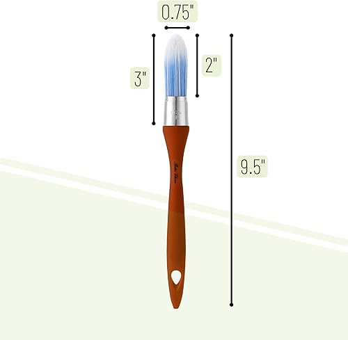 Miniatura 56 de Bates - Brocha de pintura para recortar, 0.75 pulgadas, mango ergonómico antideslizante, cerdas sintéticas, pinceles de corte para pintar, negro