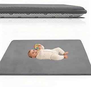 Spielmatte Baby 120 x 250 cm Dunkelgrau Krabbelteppich Baby, 2.5cm Dicke Krabbelmatte Memory Foam Kinderteppich, Teppich Kinderzimmer, Krabbeldecke Baby Rutschfester Spielteppich Baby