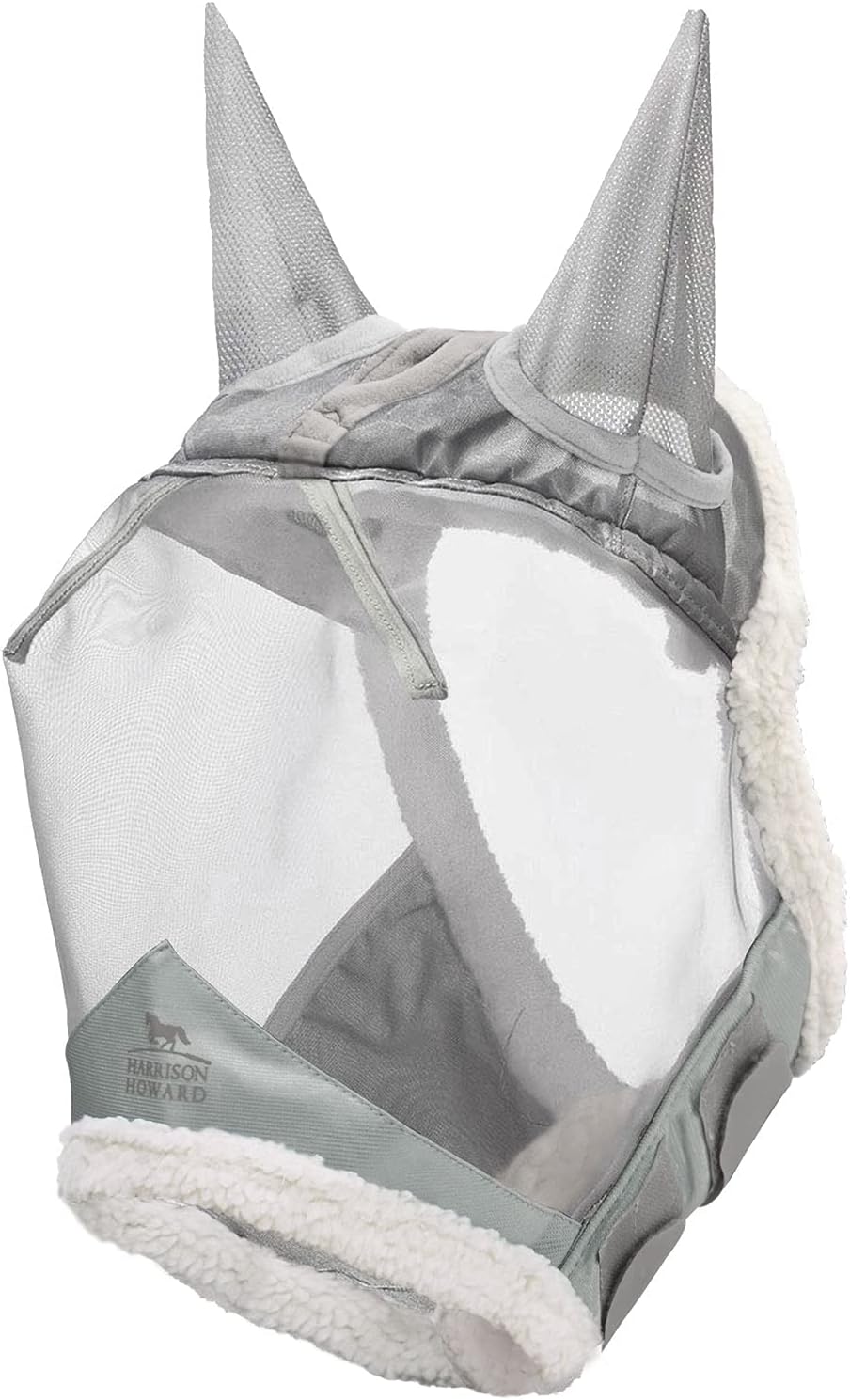 Harrison Howard CareMaster Horse Fly Mask with Extra Wool Protection-Moonlight Silver : Pet Supplies