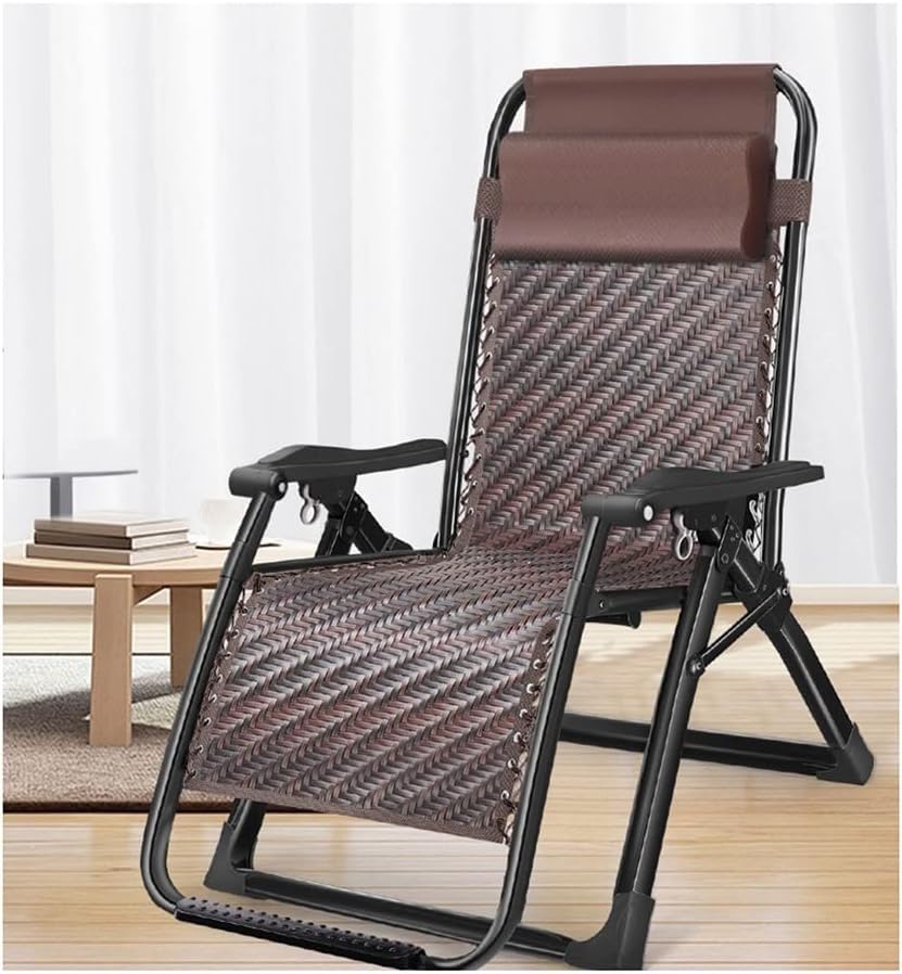 Chaise longue de jardin réglable avec coussin et porte-gobelet
