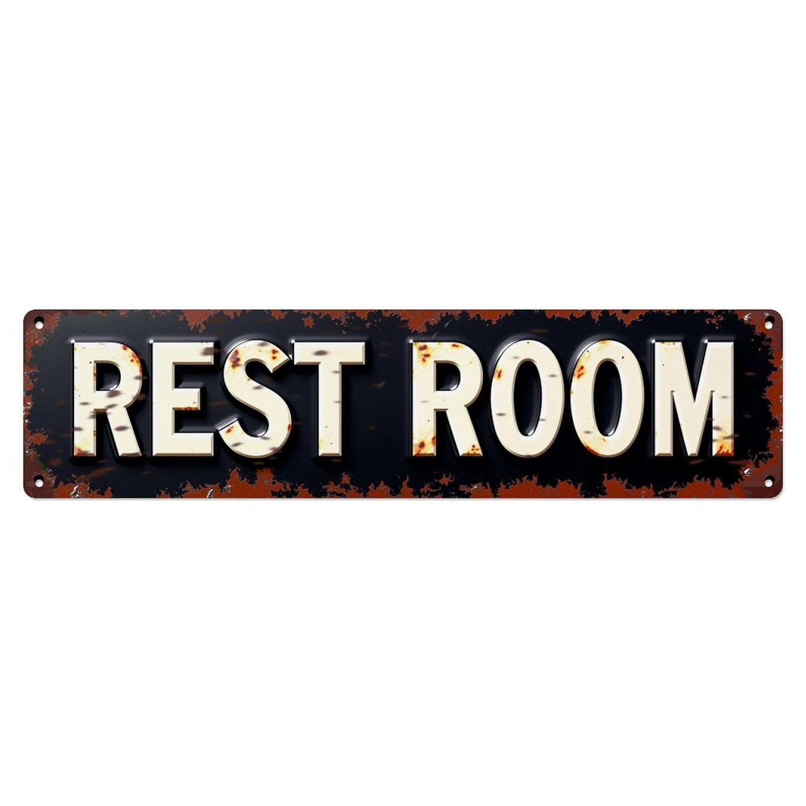 Rusty Metal Sign Pattern Vintage Tin Sign Retro Metal Wall Decor Metal Poster, Home Bar Garage Farmhouse Cafe Wall Art Decoration 4x16Inch