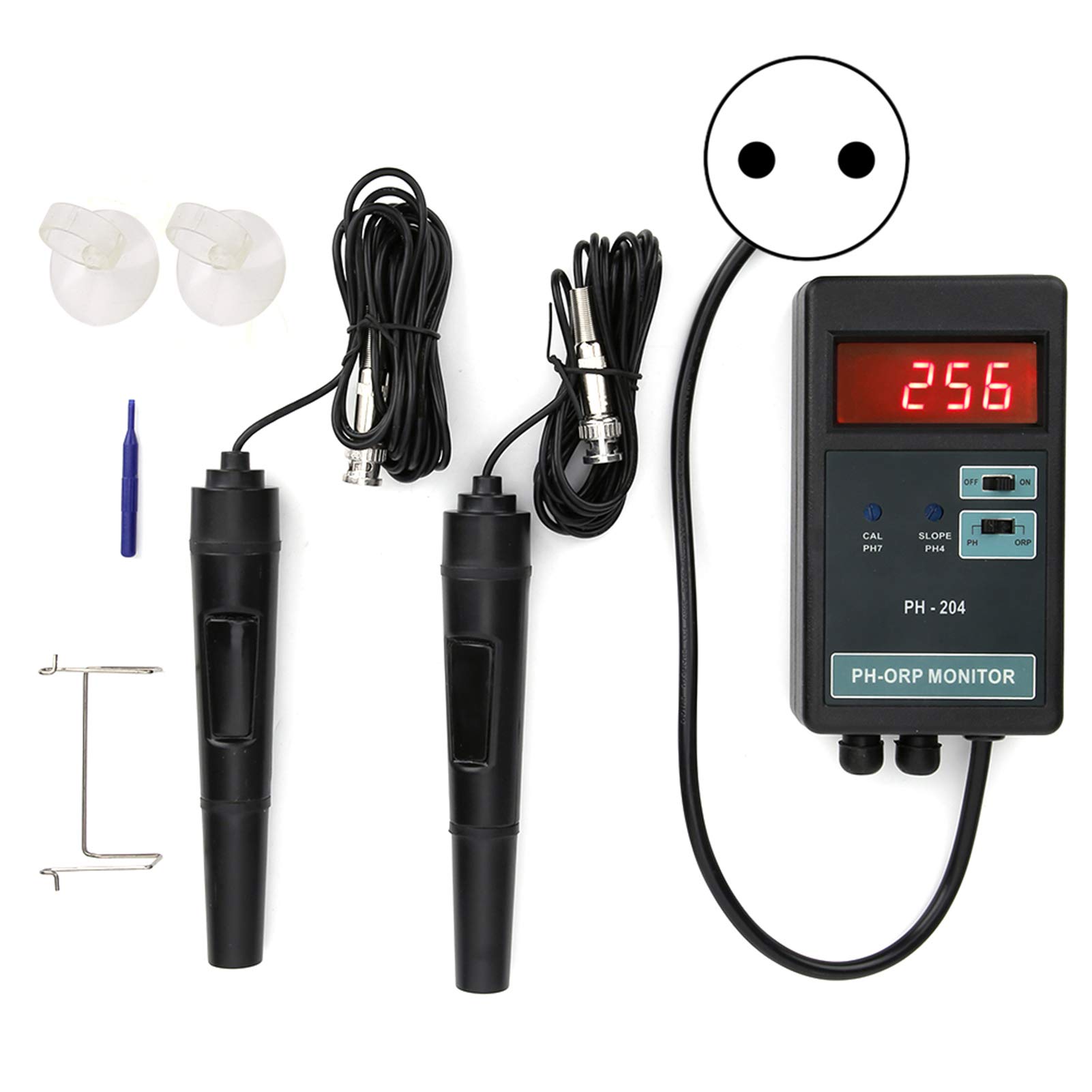 Equipo de Monitoreo del Probador del Monitor de Control de Temperatura PH/ORP, Equipo de Monitoreo con Pantalla Digital de 4 LED, con Función de Bloqueo de Datos, para