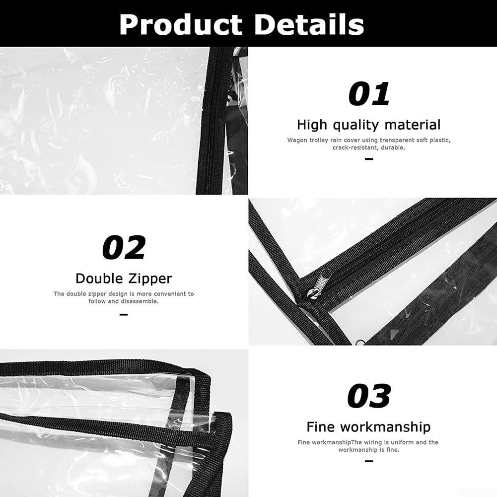 Wasserdichter Campingwagen Regenschutz, transparenter Wetterschutz mit Doppelreißverschlüssen für Klappwagen - Schutz vor Regen und Wetter