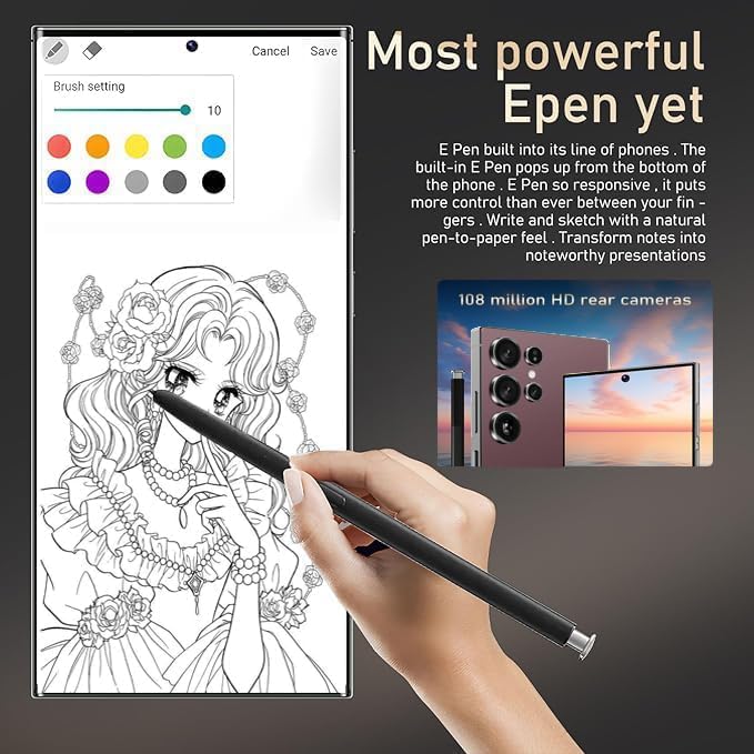 I25 Ultra 5G Unlocked Phones 8+512GB Android13 Smartphone Battery 7000mAh 6.9" HD Screen Unlocked Cell Phone,48MP+108MP Camera/Face ID/5G/Fingerprint Lock/Dual SIM/GPS (Wine Red) image 5 of 7 B0F8H9293S