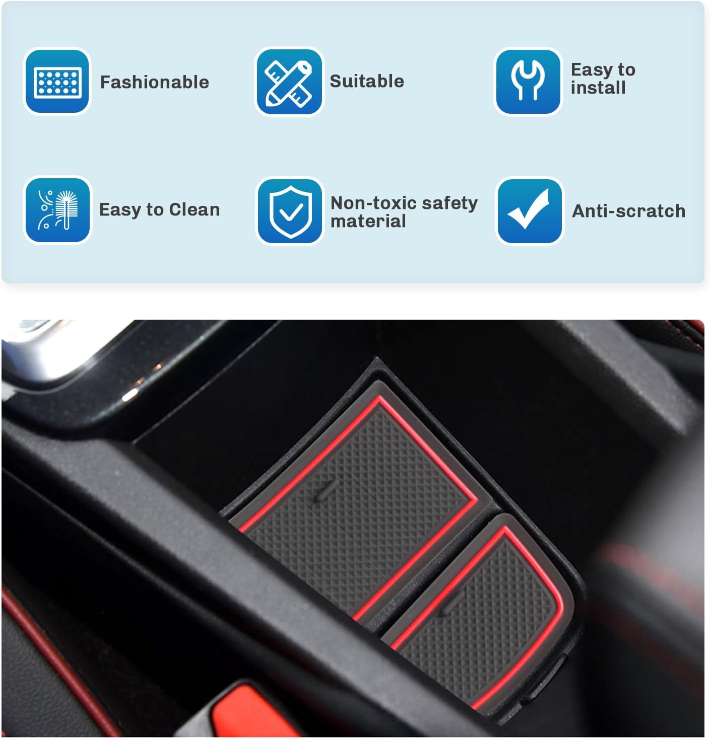 SXCY for 2021-2025 2026 Chevy Trailblazer Door Slot Mats for 2025 2026 Chevy Trailblazer Accessories Cup Holder Inserts Liner Cupholder Trailblazer (2021-2026 Trailblazer(red))