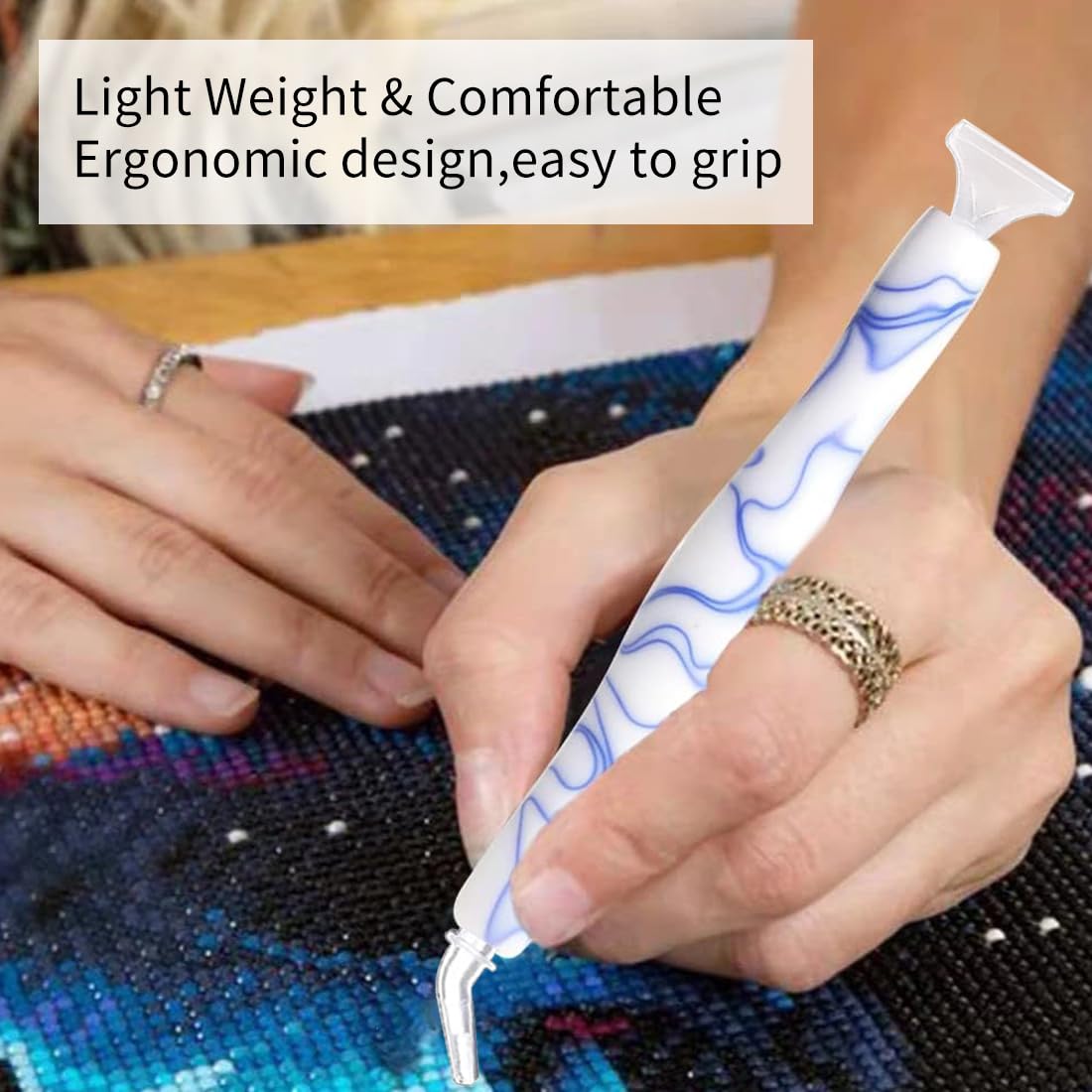 Diamond Painting Penna, Ergonomica Diamond Painting Pen con Testine di Ricambio, Diamond Painting Accessori Kit/Diamond Painting Kit per 5D Diamanti per Pittura,Strass per Nail Art Artigianato DIY