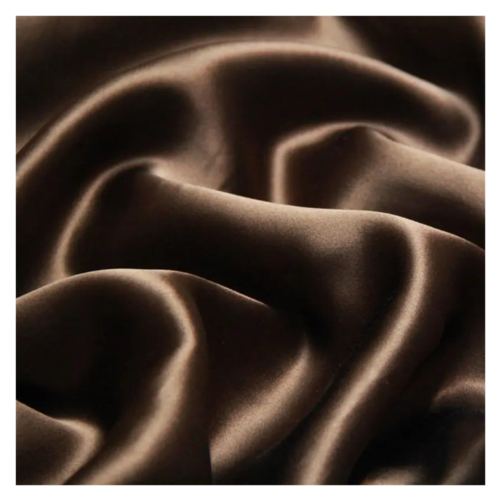 Tela De Raso Tela de seda 100% morera, ancho 114 cm, 16 momme, for bodas, vestidos, ropa cama, bricolaje para Manualidades DIY(Coffee,1 meter)