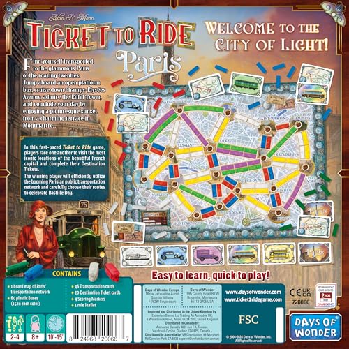 Ticket to Ride Paris juego de mesa miniatura 2