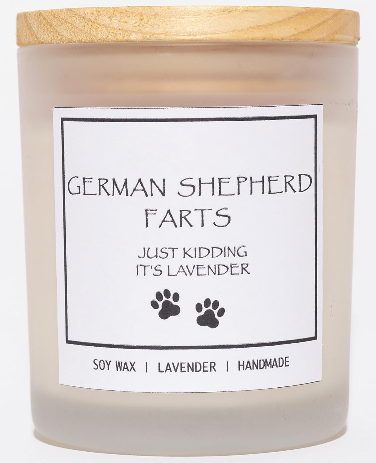 German Shepherd Gifts, German Shepherd Decor, Dog Mom Gifts for Women, Dog Farts Candle, Pet Friendly Lavender Scented Candle, Natural Soy Wax & Natural Essential Oils