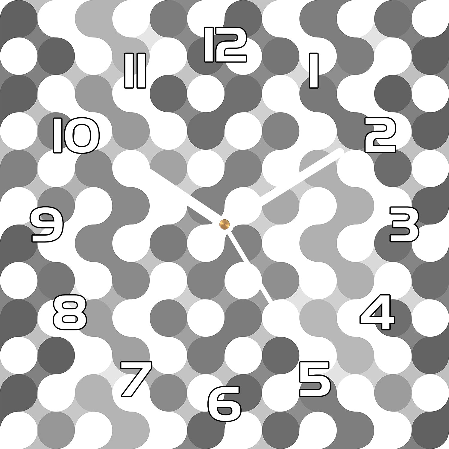 Horloge en verre moderne lisible 30x30 cm aiguilles blanches anti-reflet salon