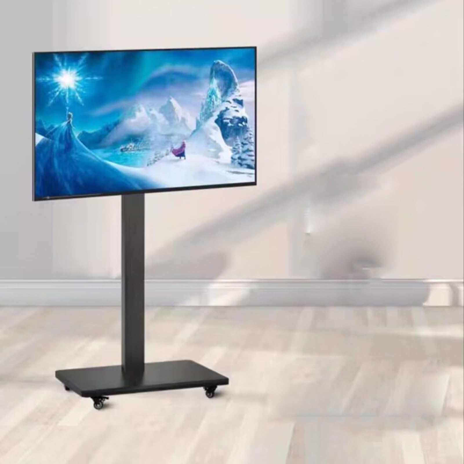 OLSKFUH Portable Tv Floor Stand - Accommodates 32-65" Led Flat-Panel Tvs Wheeled Mobile Monitor Cart Mount Can Hold Screens Horizontally And Vertically Supports Up To 100Kg,