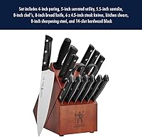 Vista 10 de HENCKELS Dynamic Razor-Sharp - Juego de cuchillos de 15 piezas, cuchillo de chef, cuchillo de pan, cuchillo de carne, diseño alemán informado por