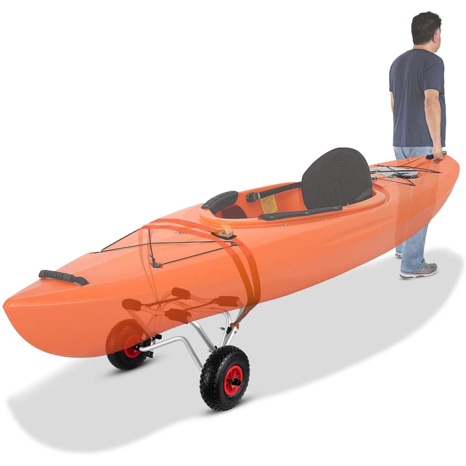 Carro para Kayak, transportador de Canoa Plegable portátil, Capacidad de 165 Libras, Adecuado para Tabla de Surf, Transporte de Tabla de Remo