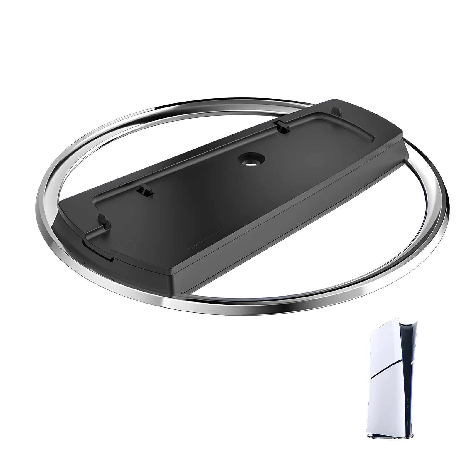 Soporte vertical compatible con PS5 Slim, soporte vertical de acero inoxidable ABS, accesorios para consolas de juegos, proporciona estabilidad y disipación de calor, base ultrafina para