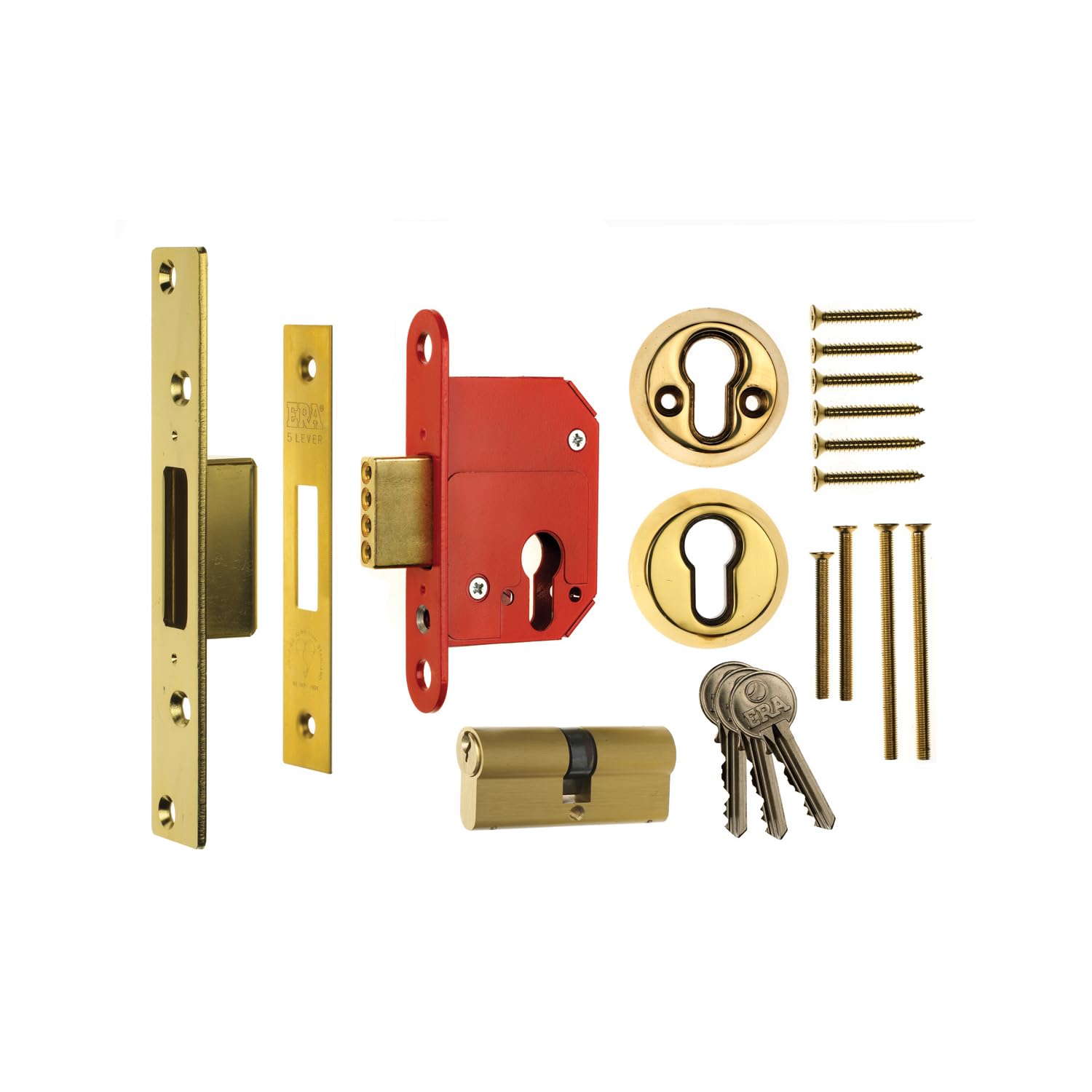 Euroart Chrome Bs3621 Fortress Euro Mortice Deadlock 76Mm High Security Door Lock With Square End Faceplate