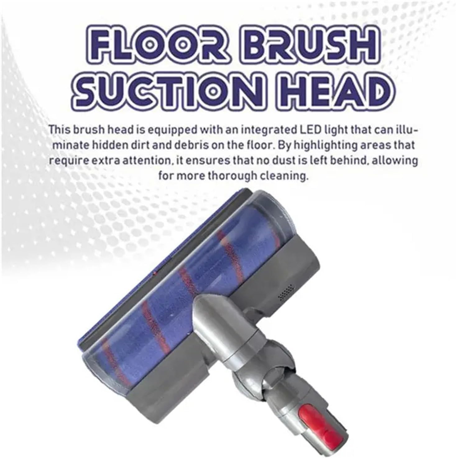 Electric Soft Roller Brush Head, Compatible with Dyson, AEE8 with Switch Button and Green LED Lights