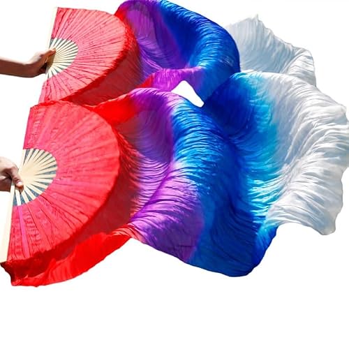 DMLAYHP Belly Dance Fan Slik Fans Belly Dance Stage Performance (2pcs)(7,S-120x90cm)