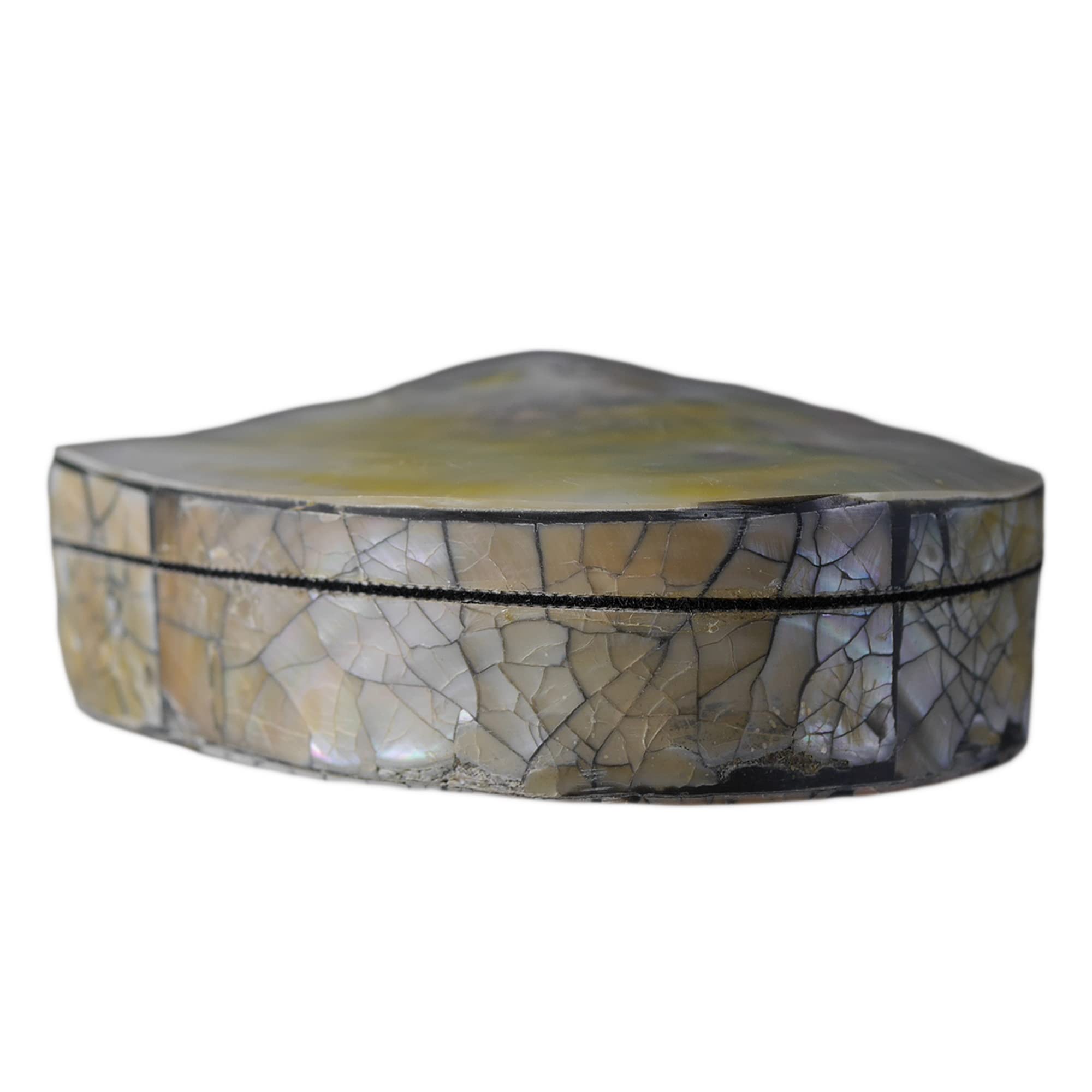 ART-CRAFT Kleine Muschel Schatulle silber Ring Box mit Decke
