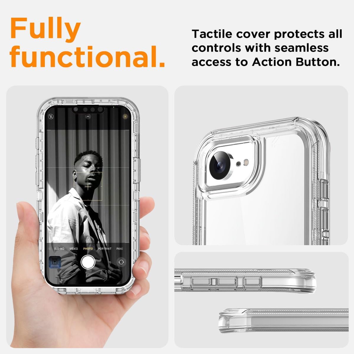 AICase for iPhone 16e Case Clear 2025 3 in 1 Heavy Duty Drop Protection Full Body Rugged Shockproof/Dust Proof Triple Layer Transparent Military Protective Tough Durable Cover for iPhone 16e 6.1"_1 - Image 8