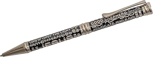 Miniatura 4 de Dicksons Names of Jesus Names Antique Silvertone Metal, tarjeta de presentación inspiradora ilustración gráfica, bolígrafo de escritura retráctil,