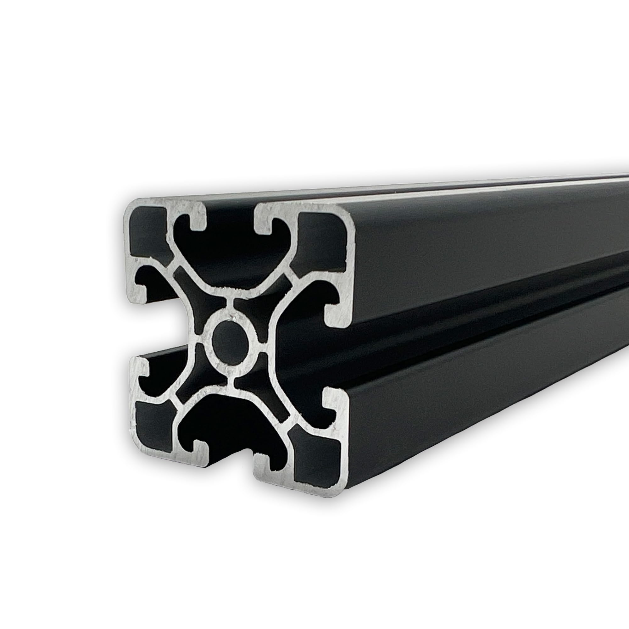 Aluprofil 40x40 mm | Nut 8 | Länge: 2000 mm = 200 cm | schwarz eloxiert | Aluminium Profil | Nutenprofil | Aluprofil | Alu Profil | Leicht | Montagesystem