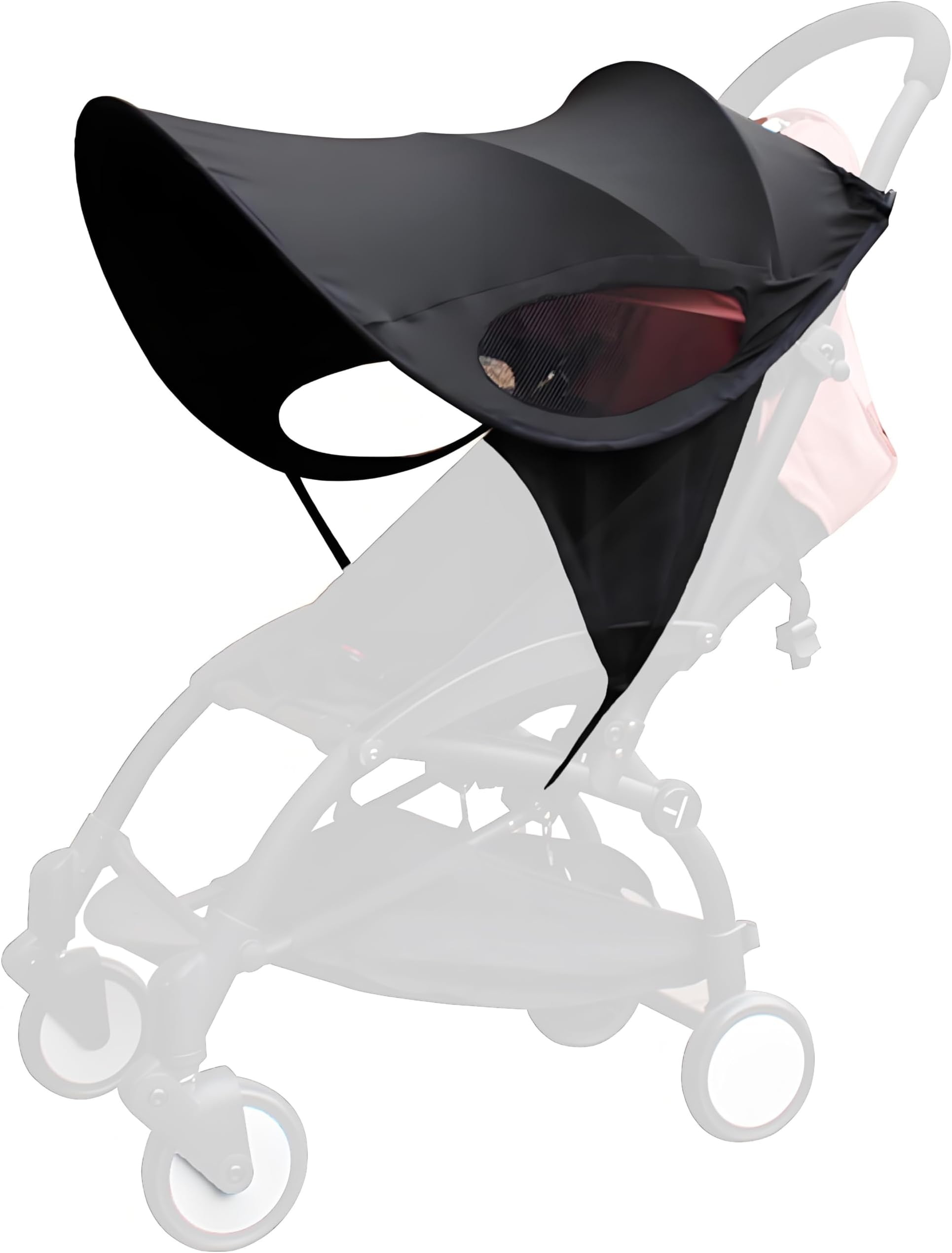 Universal Stroller Sun Cover UV Protection Baby Stroller Sun Shade Buggy Pram Sun Rain Shade Blackout Blind Canopy Cover Pushchair Sunblock Cover for Travel Park Zoo, Black
