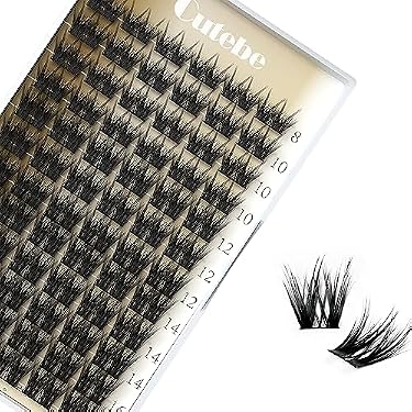 AMAZON - Cutebe Lash Clusters 72 Pcs Individual Lashes D Curl Mix 8-16mm Cluster Lashes Natural Look False Eyelashes Super Thin Band Reusable Soft DIY Lash Extension at Home (D-8-16 MIX, D 03)