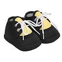 Neska Moda 6 To 12 Months Baby Boys & Baby Girls Cute Soft Cotton Pre-Walker Lace Booties (Black,Yellow)-BT4428 gallery image