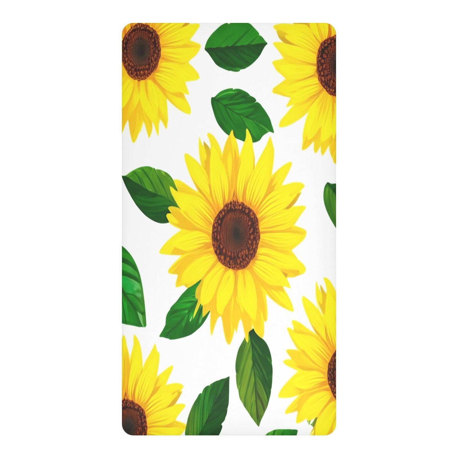 JiangGgen Sunflower Baby Crib Sheet Soft Breathable Playard Sheet-S