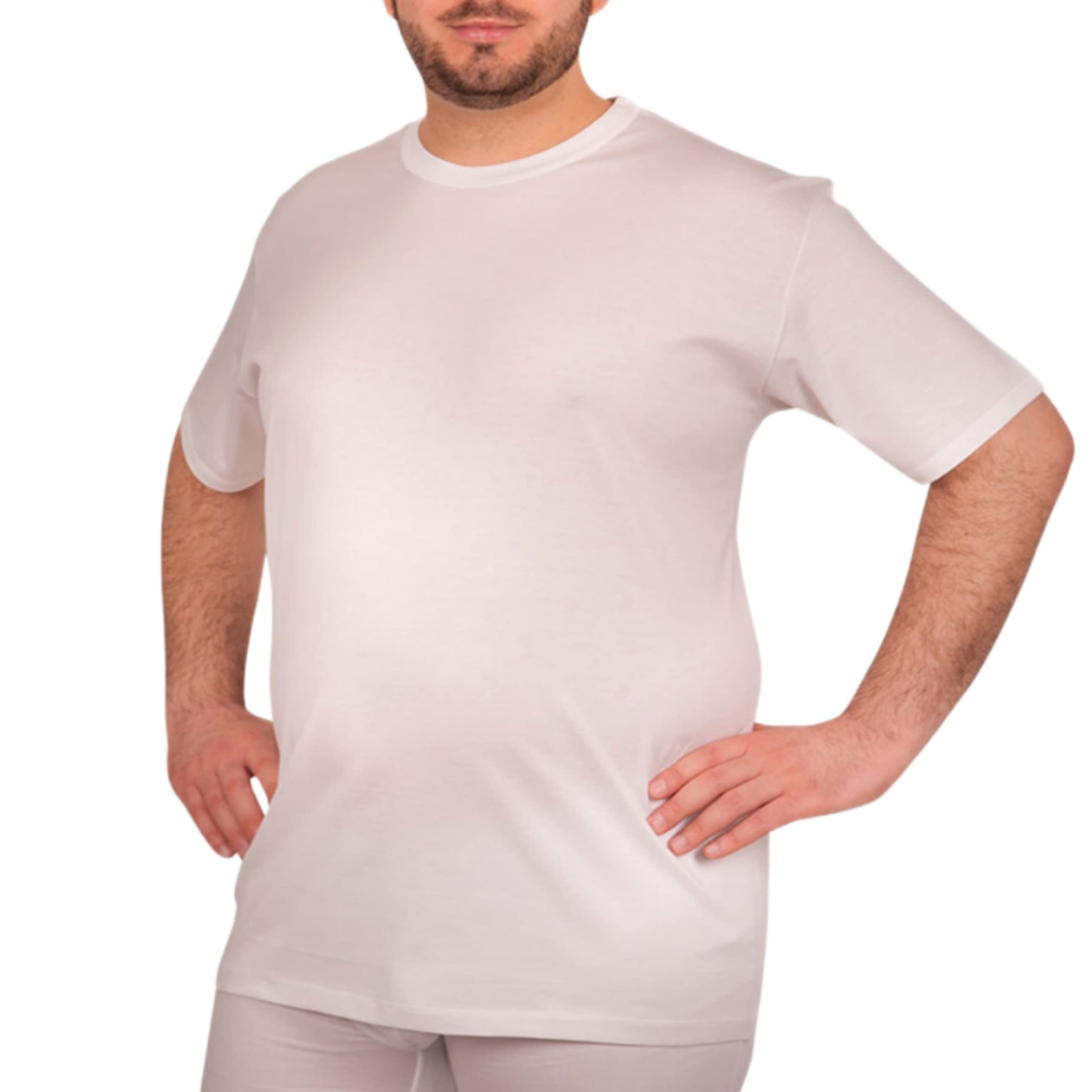 Maglia Uomo Taglie Forti (3 Pezzi) Intima 100% Cotone Mezza Manica Girocollo Antisudore Estiva