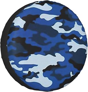 Cubiertas para neumáticos de remolque, de camuflaje, color azul, de repuesto, indispensables para viajes, resistentes a la intemperie