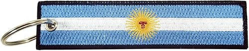 Miniatura 2 de Luso Aviation Llavero de bandera de Argentina, 100% bordado, Azul