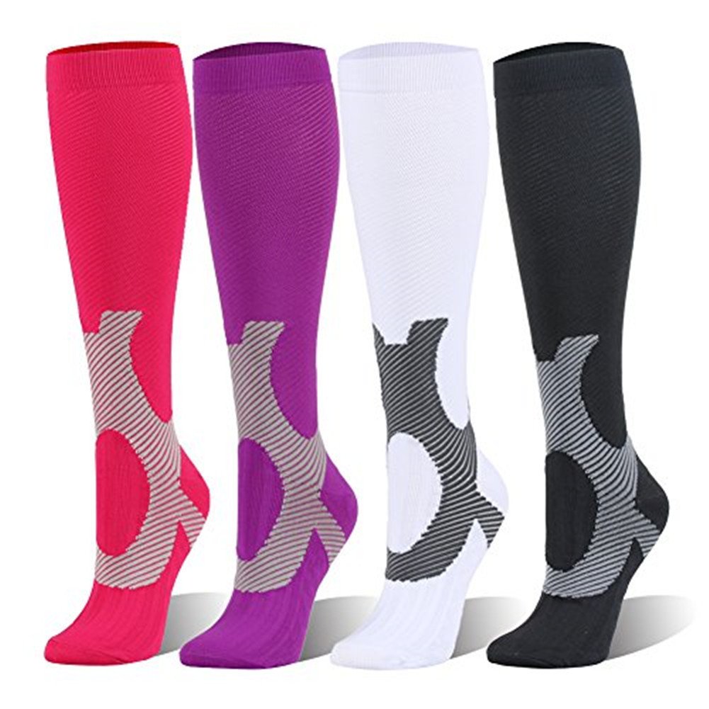 4 Paia Calze A Compressione Graduata 20-30 MmHg Uomo Donna – Per Sport, Corsa, Viaggi E Prevenzione - 2