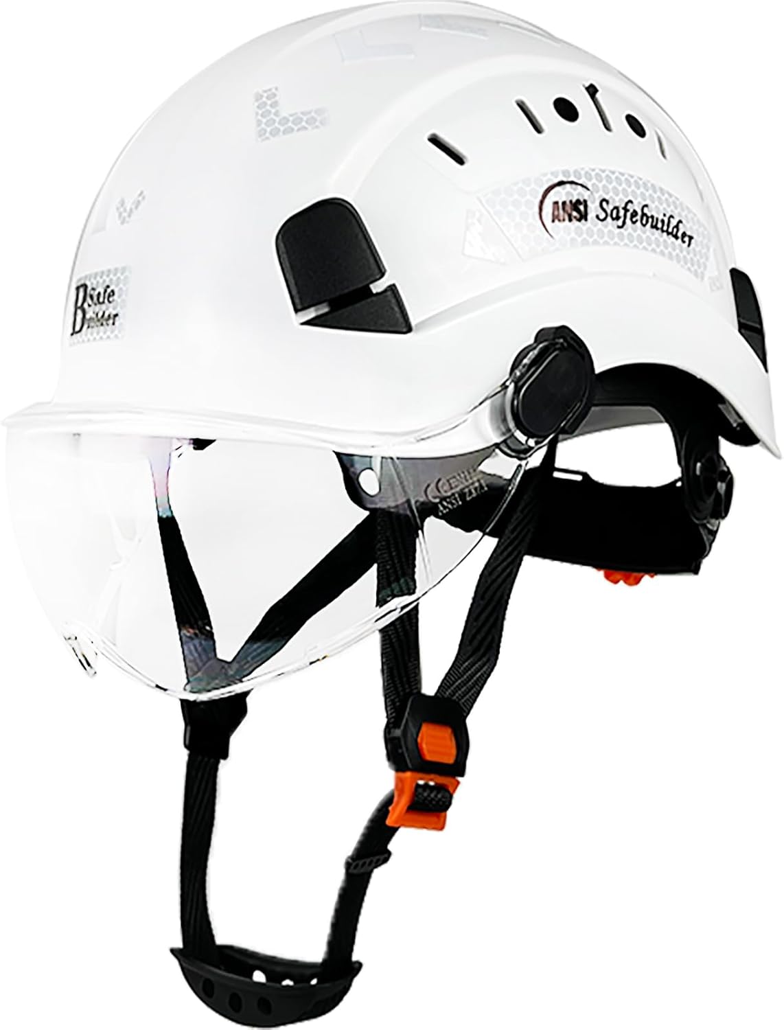Construction Safety Helmet with Visor ABS Hard Hat Adjustable Ventilation Hardhats Industrial Work Head Protection for Men Certified ANSI/ISEA Z89.1