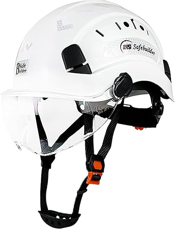 Casco De Seguridad VEVOR - Aprobado ANSI/ISEA Z89.1, Ajustable Con Visera Y Orejeras, Ideal Para Construcción Y Trabajos Industriales