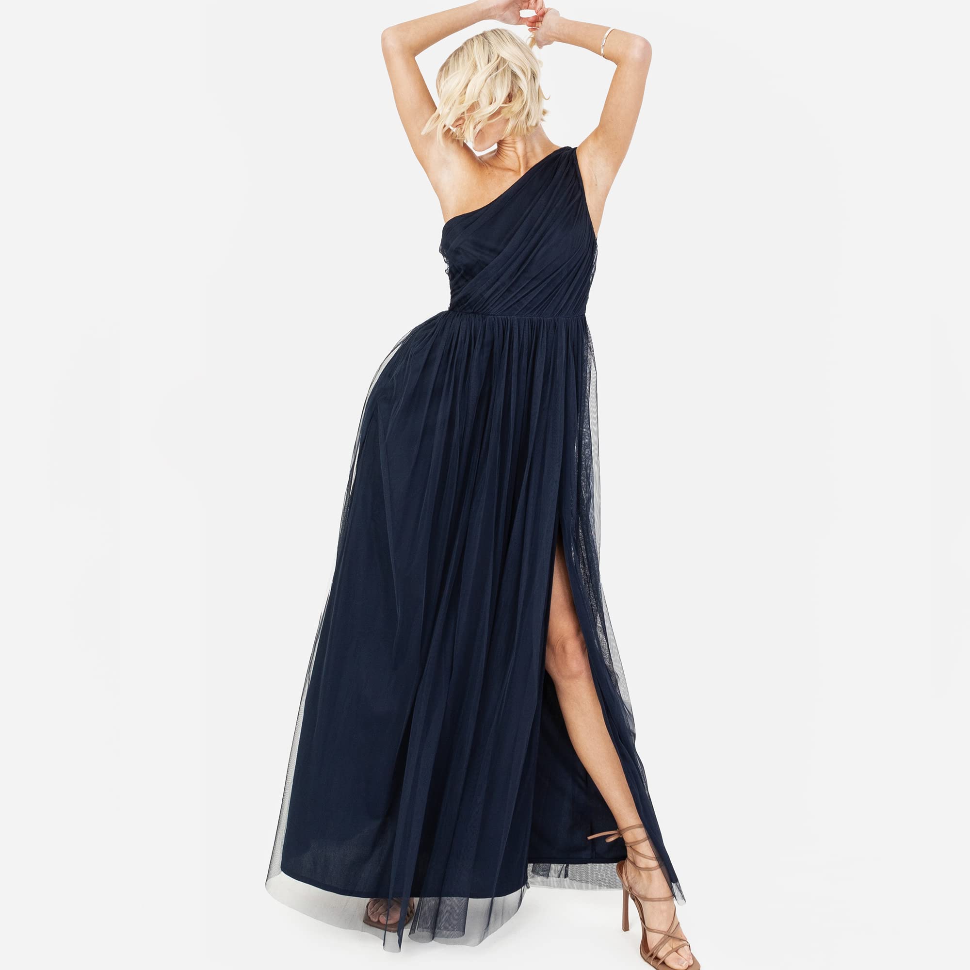 Anaya with Love Maxi Abito da Donna con Una Spalla Fredda con Spacco Spaccato Senza Maniche, Promenade per Matrimoni, Damigelle d'Onore Vestito Donna